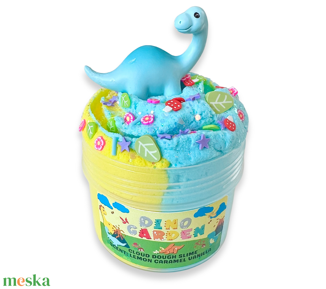 DINO GARDEN - cloud dough slime - felhő-tészta slime - Illatos Slime - ASMR (ragacsgyurma, ragacs, nyálka) - játék & sport - készségfejlesztő és logikai játék - szín és formaválogató játékok - Meska.hu