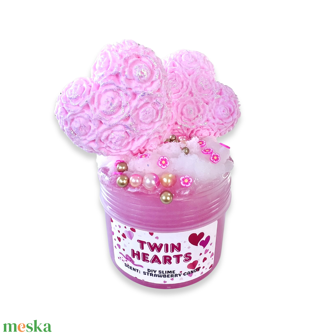 TWIN HEARTS - DIY slime - Illatos Slime - ASMR (ragacsgyurma, ragacs, nyálka) - játék & sport - készségfejlesztő és logikai játék - szín és formaválogató játékok - Meska.hu