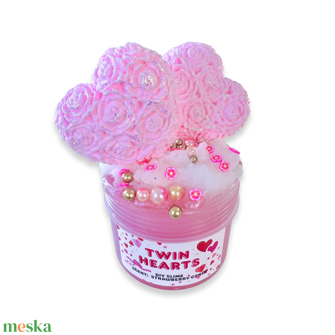 TWIN HEARTS - DIY slime - Illatos Slime - ASMR (ragacsgyurma, ragacs, nyálka) - játék & sport - készségfejlesztő és logikai játék - szín és formaválogató játékok - Meska.hu