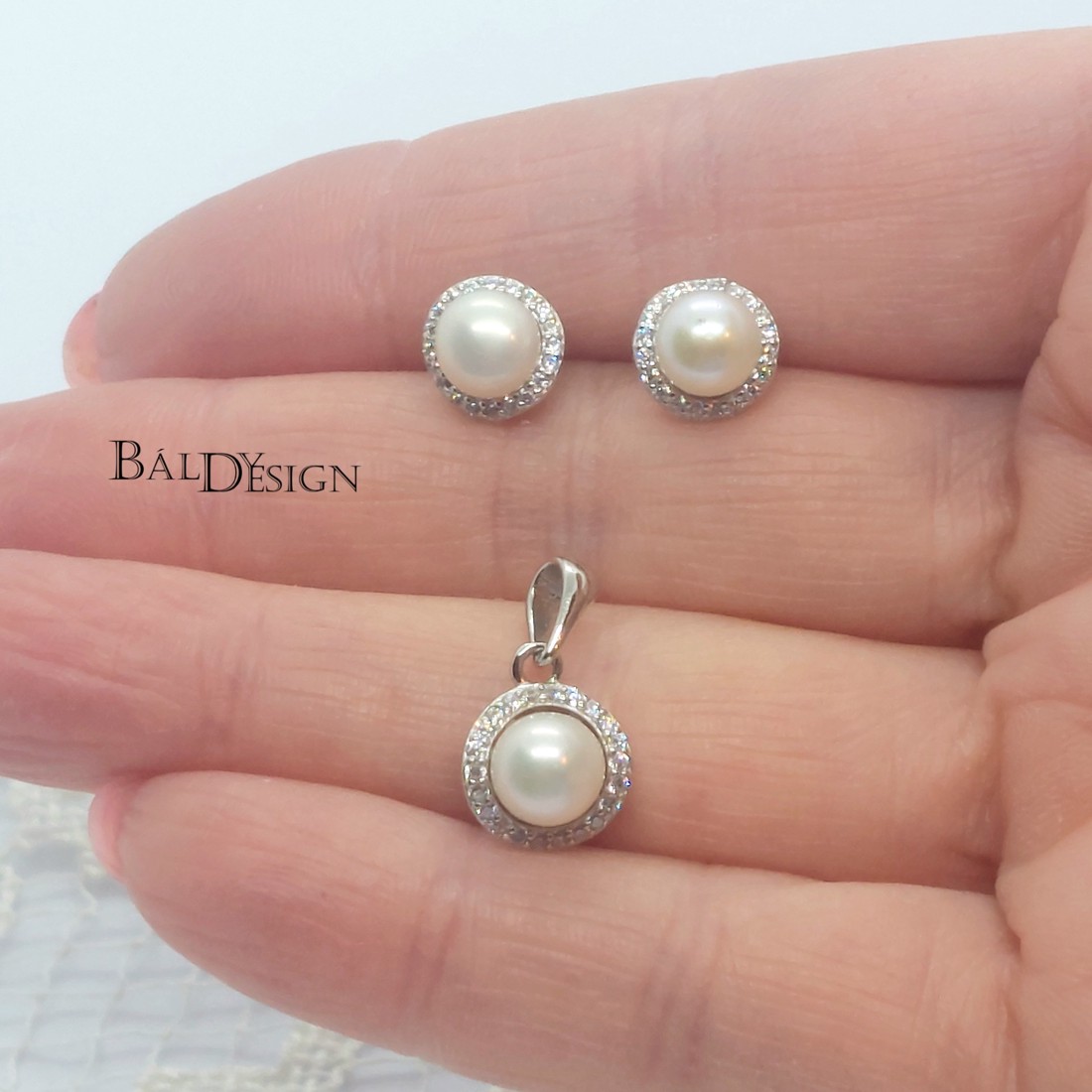 Ezüst fülbevaló és medál - ékszer - ékszerszett - Meska.hu