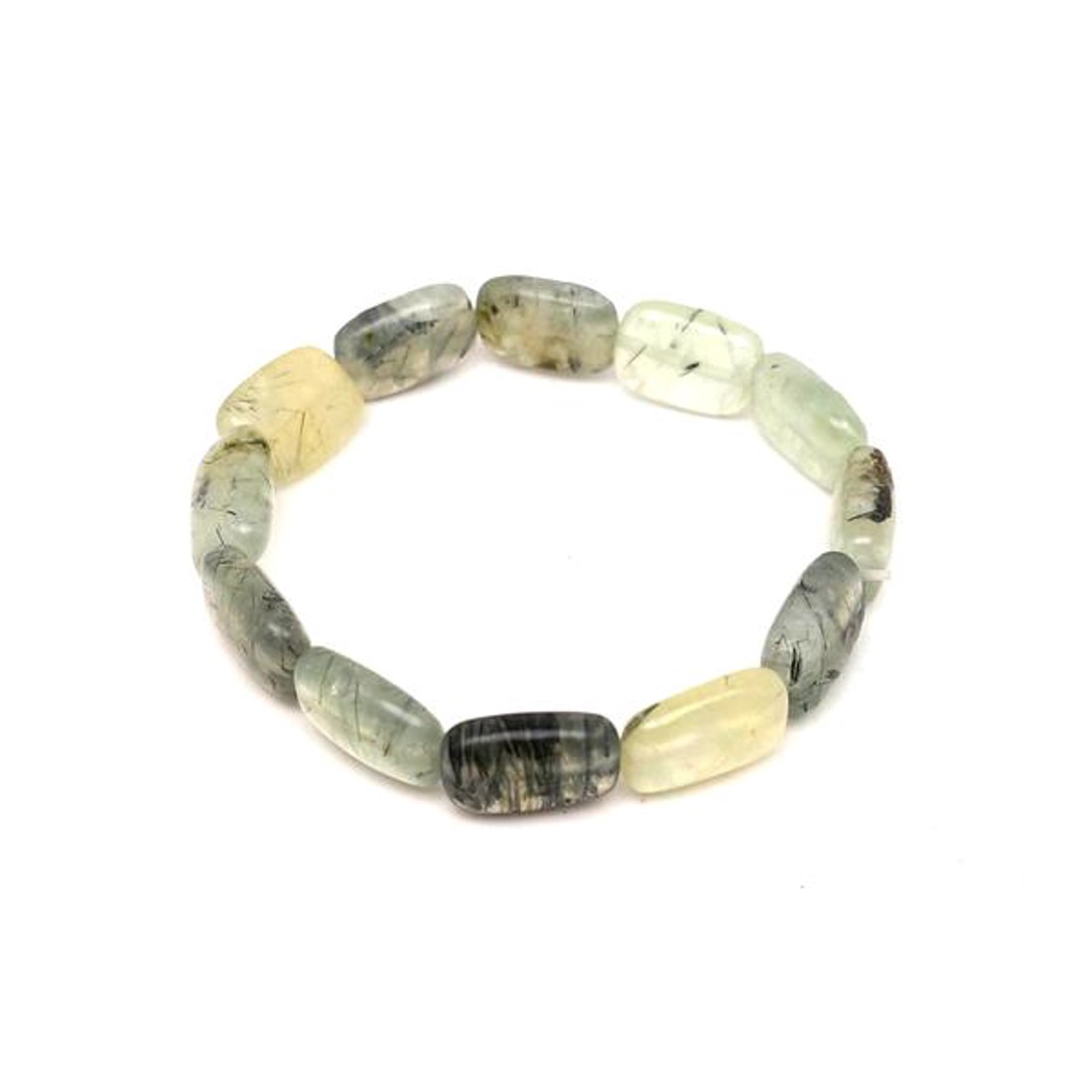 Prehnit tégla karkötő 10x14x5mm - ékszer - karkötő - ásványkarkötő - Meska.hu