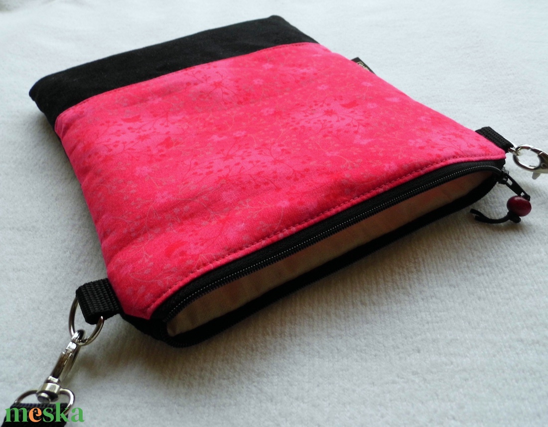 Pink-fekete női kistáska - táska & tok - variálható táska - Meska.hu