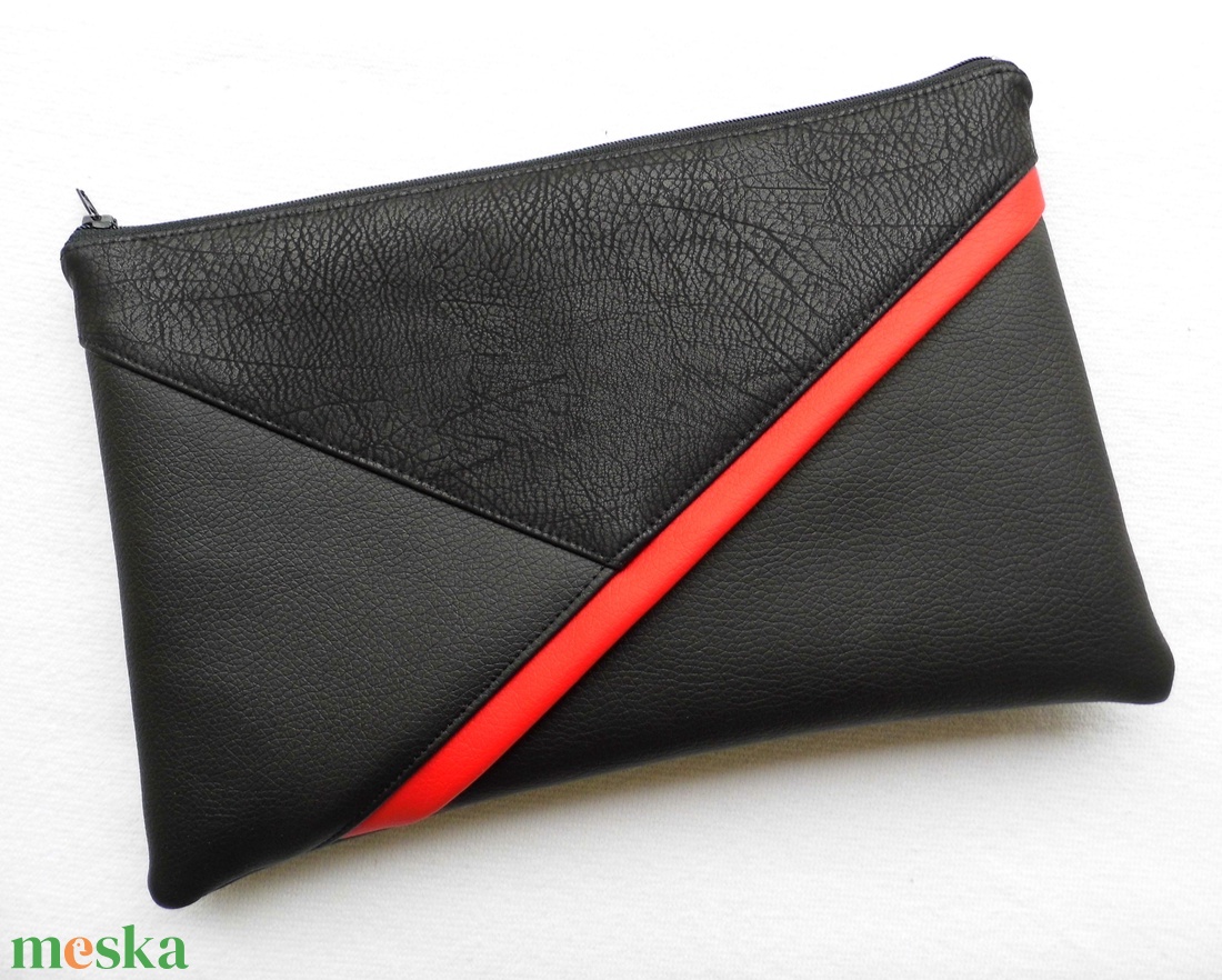 Borítéktáska - fekete/piros - táska & tok - variálható táska - Meska.hu