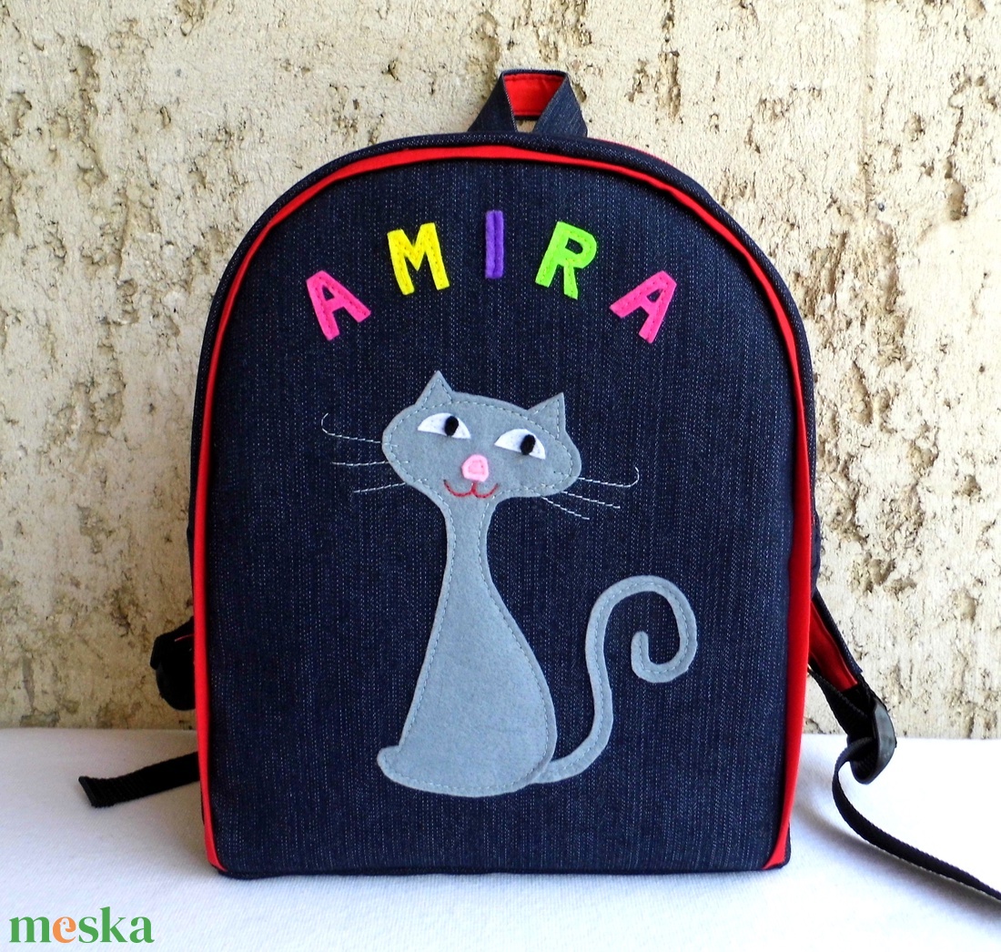 Macskás hátizsák - táska & tok - hátizsák - kishátizsák - Meska.hu