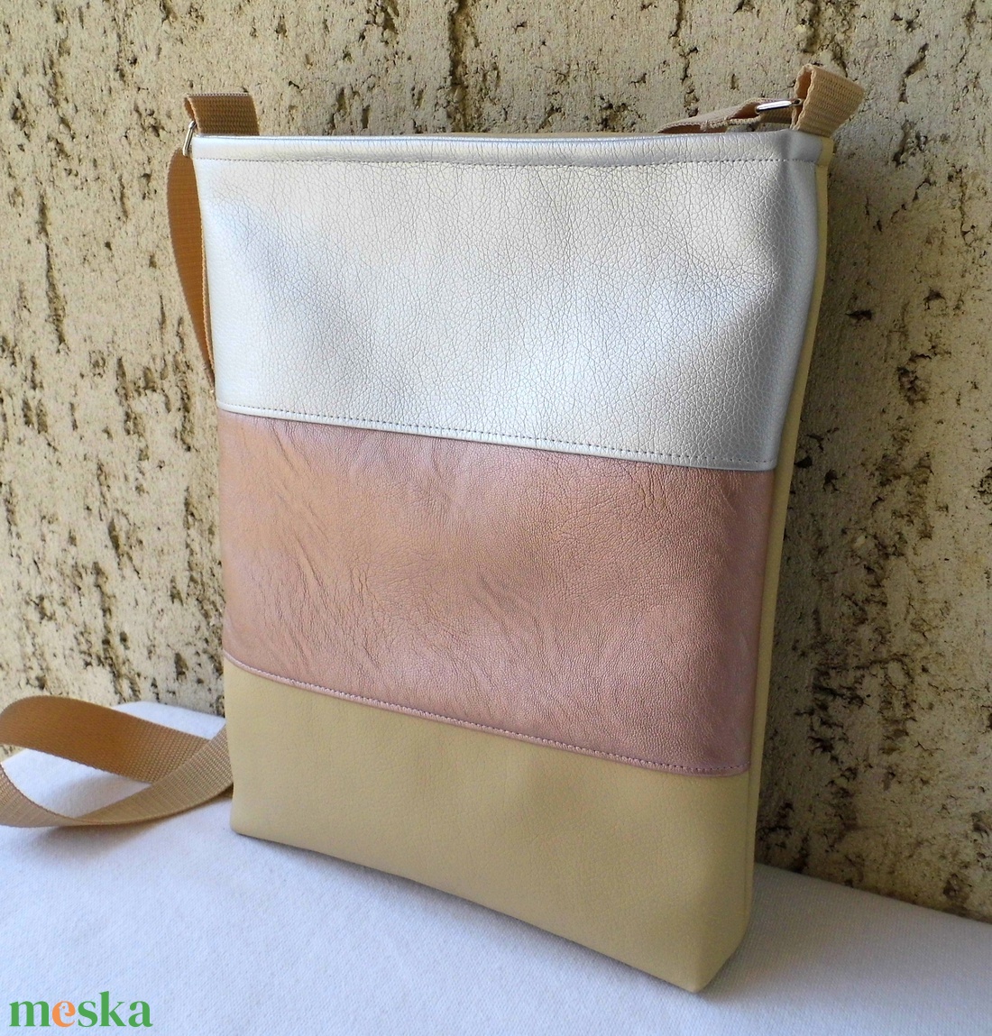 Háromszínű női táska  - táska & tok - variálható táska - Meska.hu