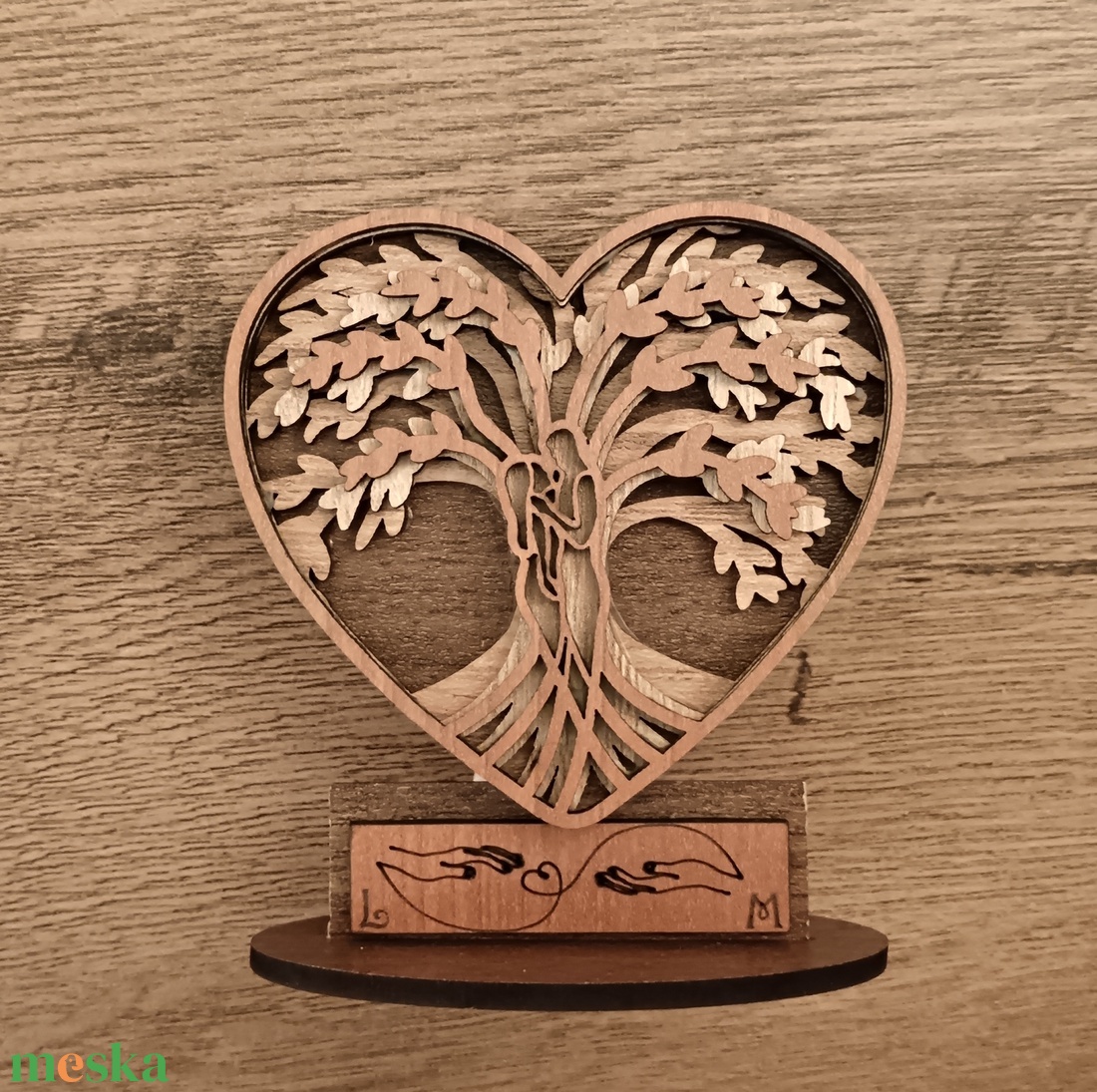 VA012 Szívben szerelmes pár - Fa HDF 3mm vastag több rétegű - kellékek & szerszámok - hobby fa alapanyag - rétegelt lemez, fa alap - Meska.hu