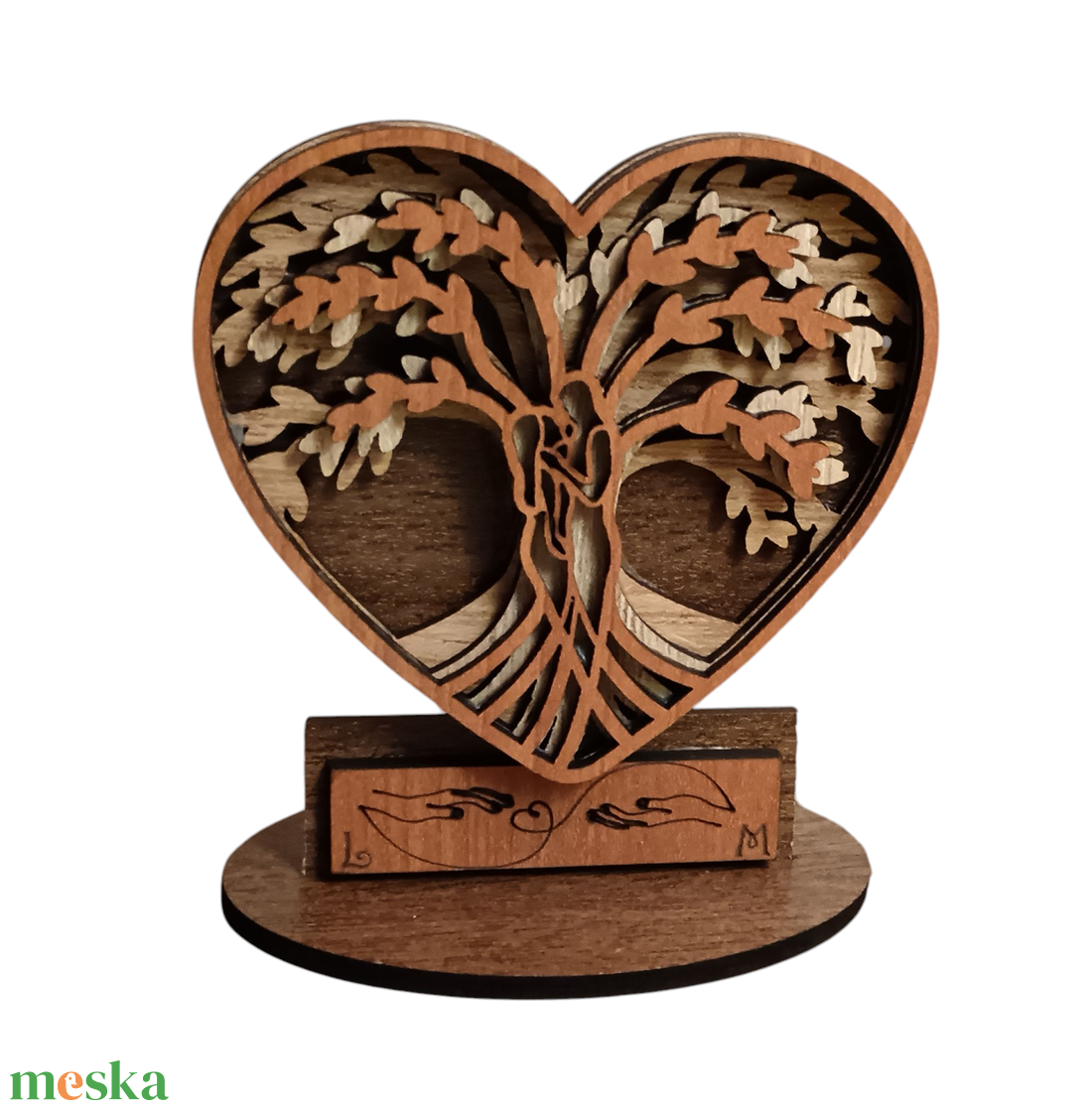 VA012 Szívben szerelmes pár - Fa HDF 3mm vastag több rétegű - kellékek & szerszámok - hobby fa alapanyag - rétegelt lemez, fa alap - Meska.hu
