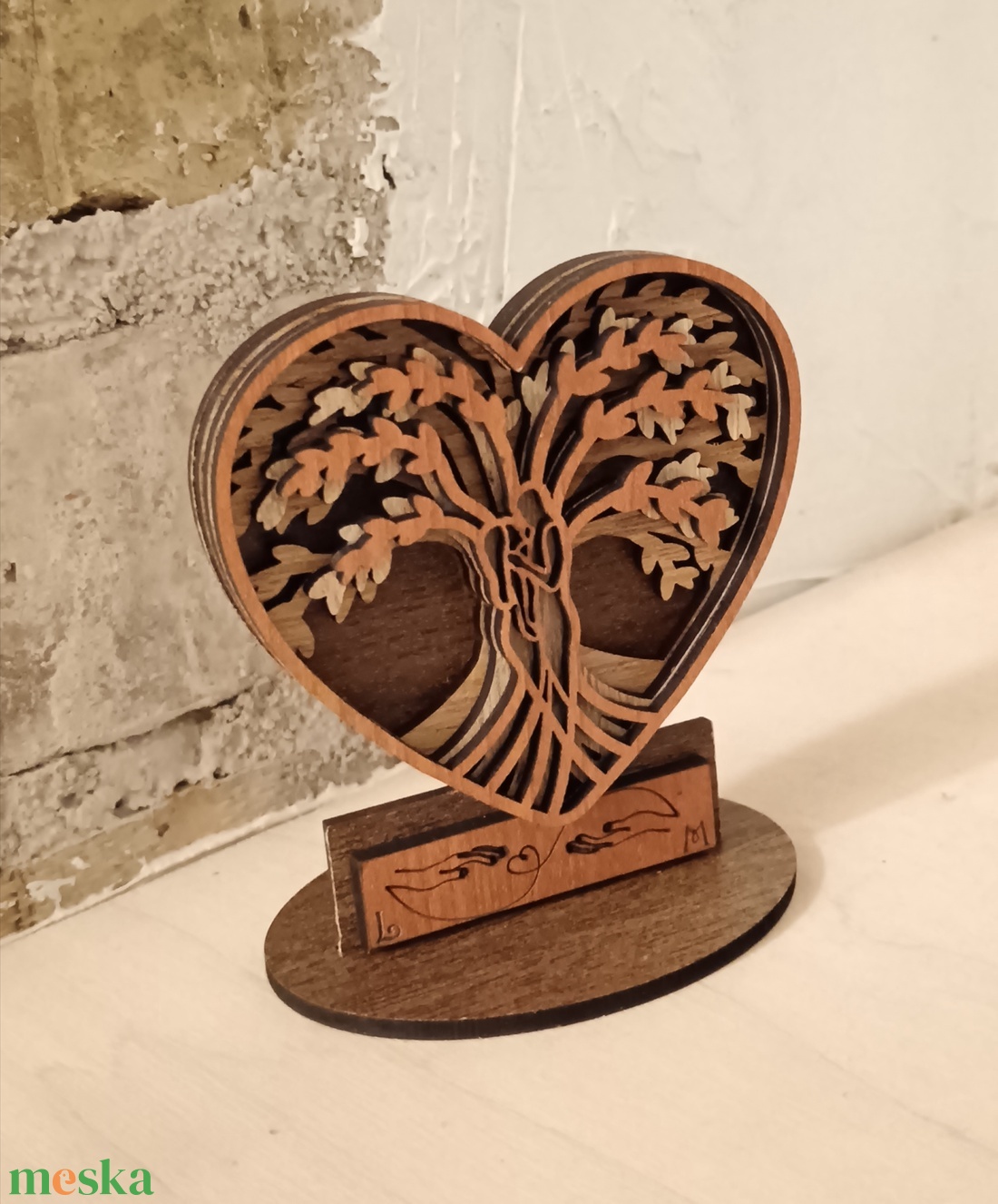 VA012 Szívben szerelmes pár - Fa HDF 3mm vastag több rétegű - kellékek & szerszámok - hobby fa alapanyag - rétegelt lemez, fa alap - Meska.hu