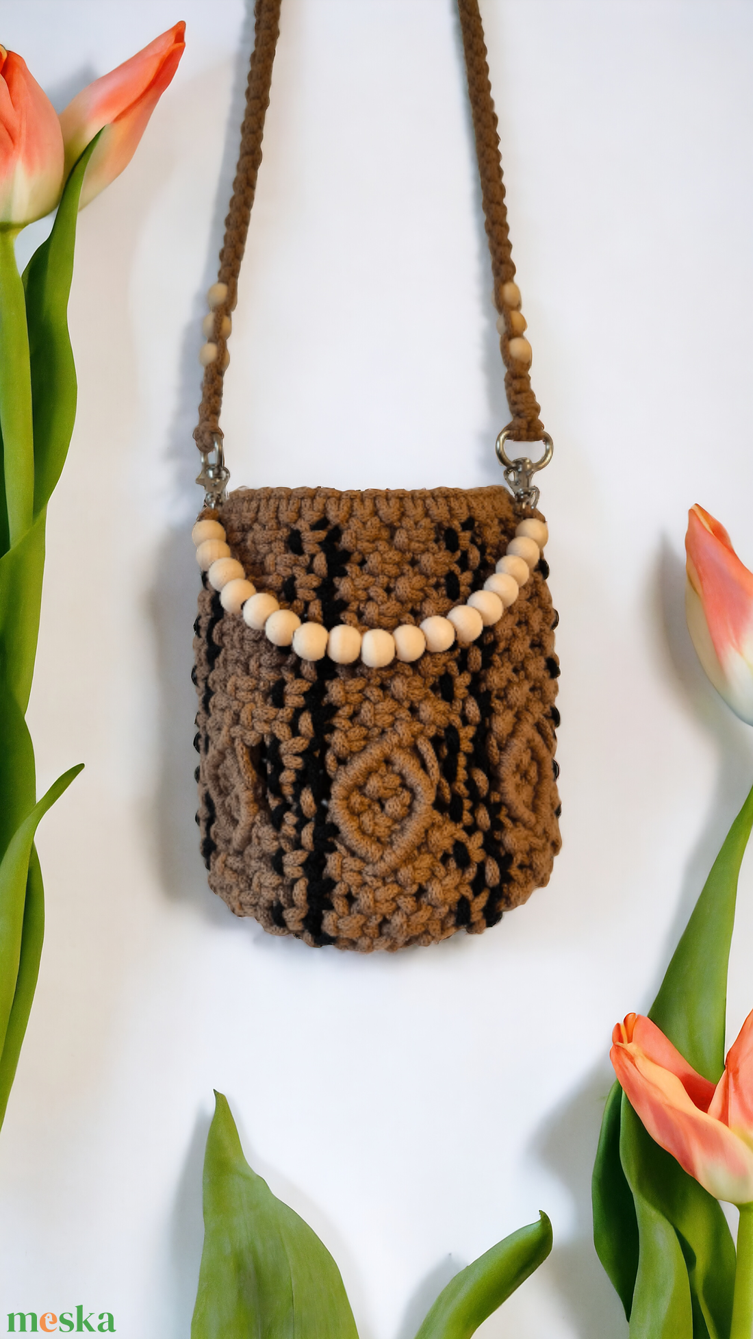 Fa gyöngyös táska - táska & tok - kézitáska & válltáska - belső rendező - Meska.hu