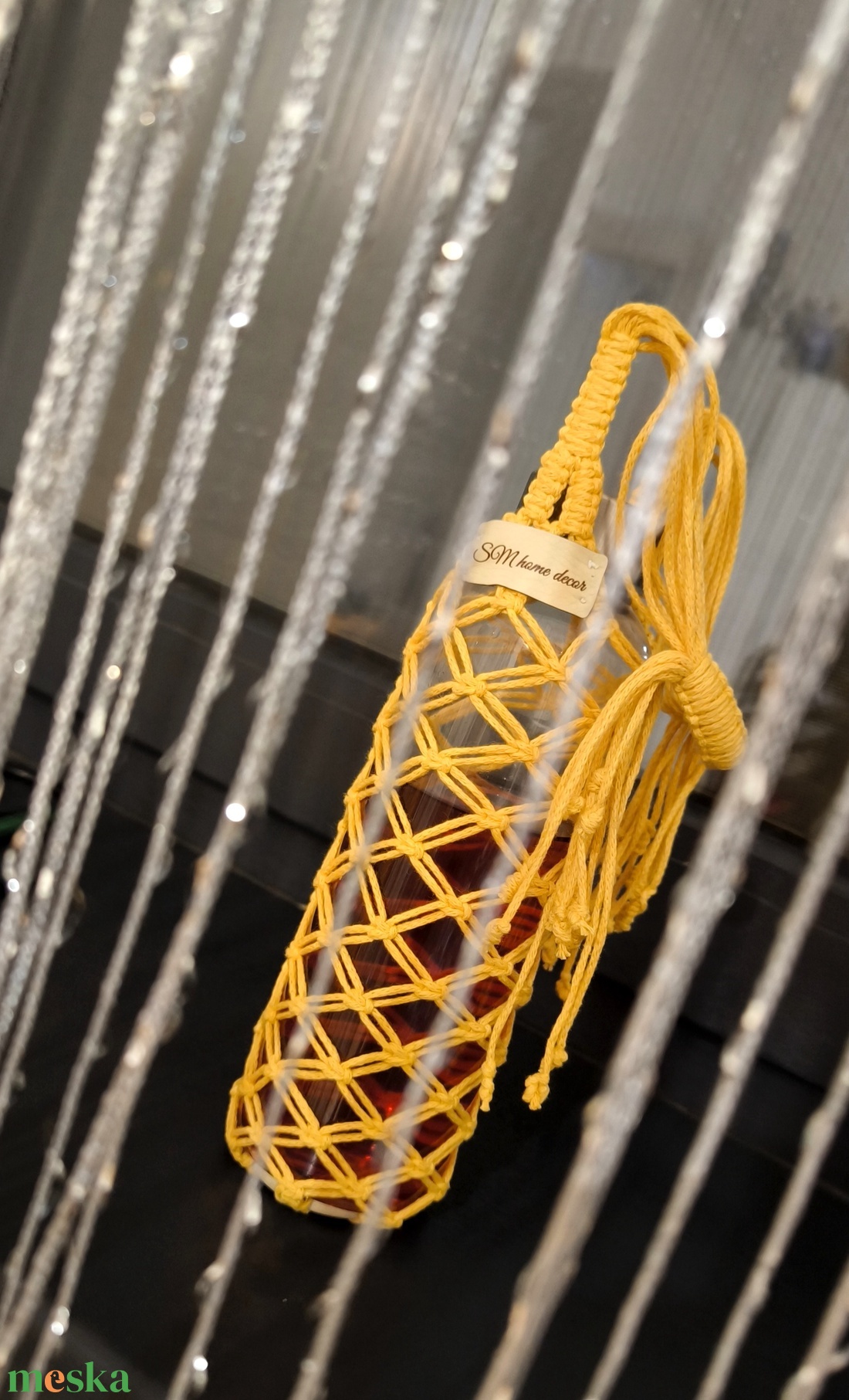 Makramé kulacstartó  - táska & tok - uzsonna- & ebéd tartó - evőeszköz tartó - Meska.hu