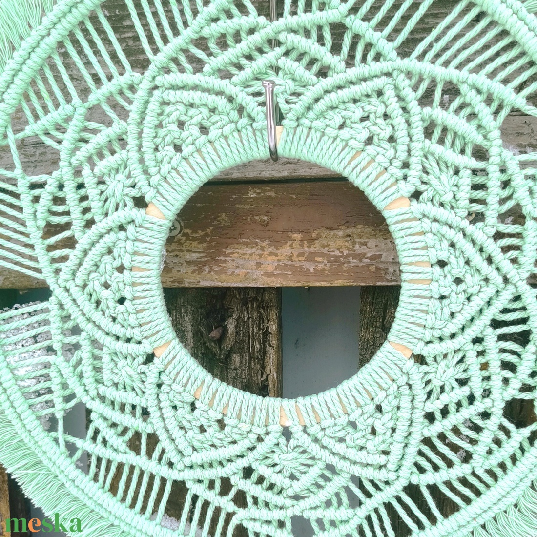 Menta zöld mandala - otthon & életmód - dekoráció - ajtó- és ablak dekoráció - ajtódísz & kopogtató - Meska.hu