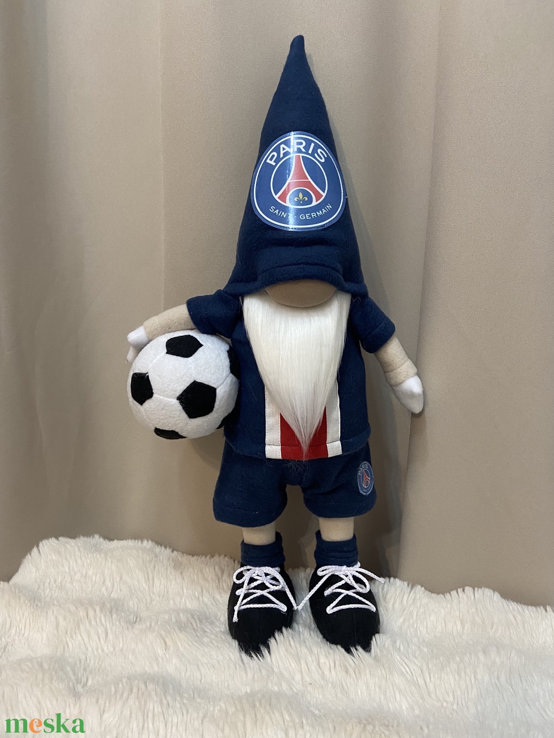 Álló Focis manó. PSG  50 cm - otthon & életmód - dekoráció - asztal és polc dekoráció - asztaldísz - Meska.hu