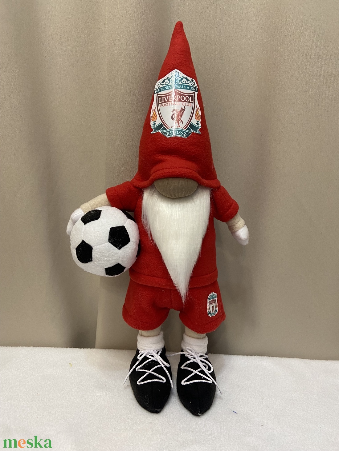 Álló Focis manó. Liverpool  50 cm - otthon & életmód - dekoráció - asztal és polc dekoráció - asztaldísz - Meska.hu
