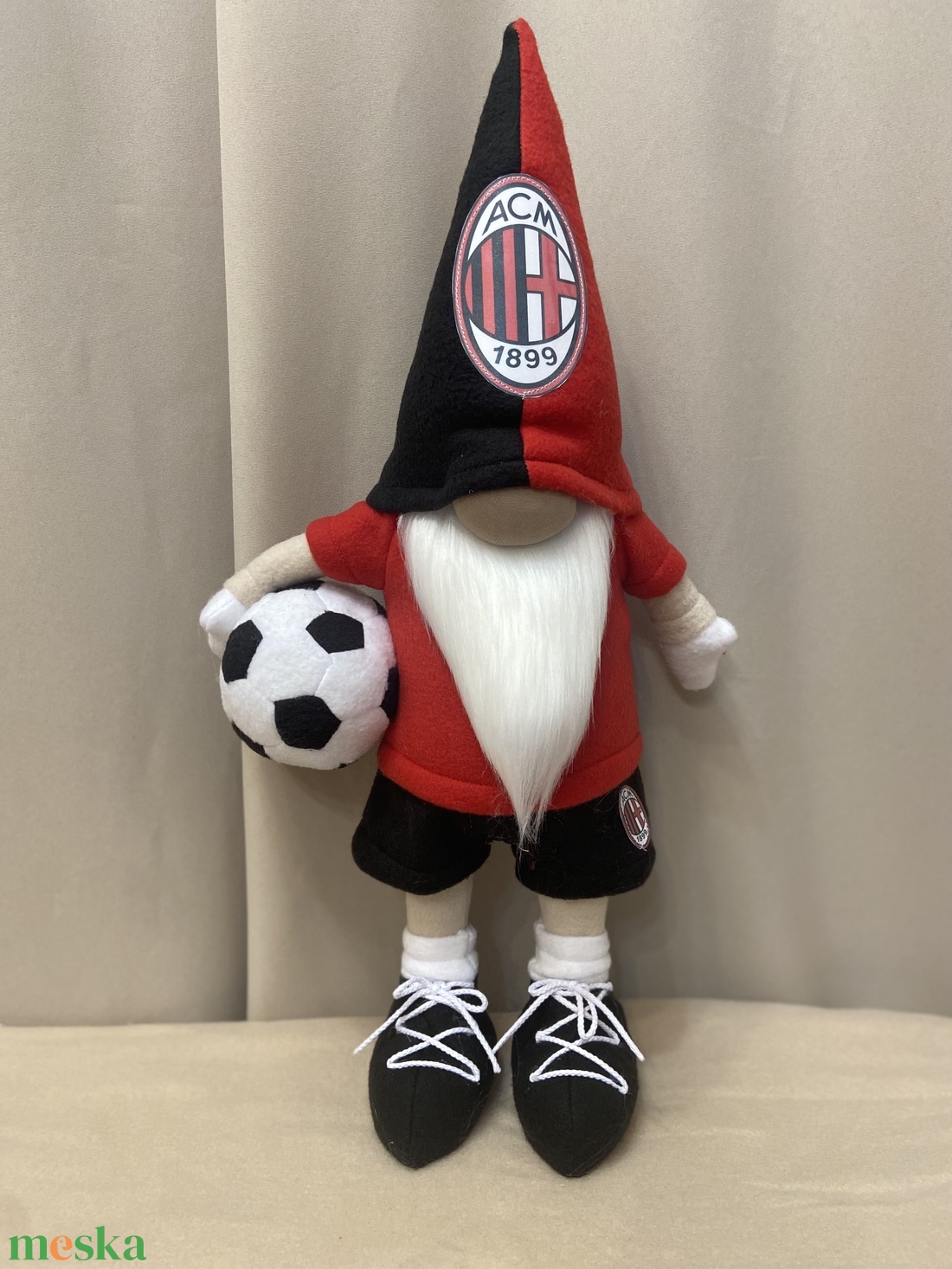 Álló Focis manó. Ac Milán  50 cm - otthon & életmód - dekoráció - asztal és polc dekoráció - asztaldísz - Meska.hu