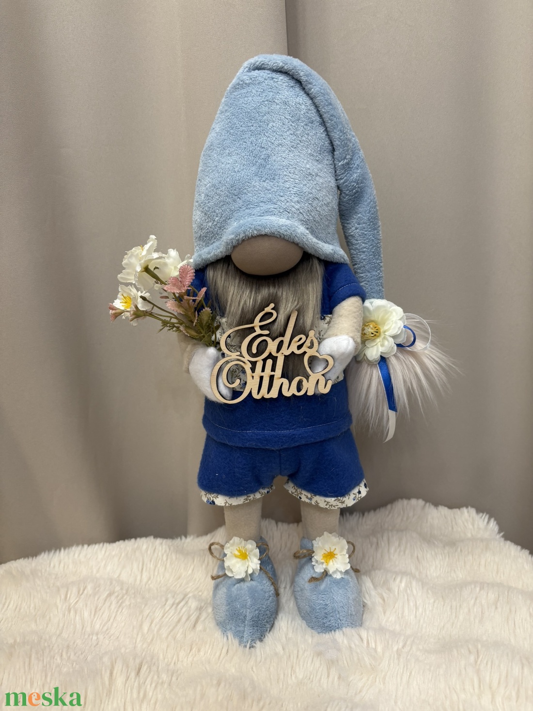 Tavaszi manófiú -Kék - otthon & életmód - dekoráció - asztal és polc dekoráció - asztaldísz - Meska.hu