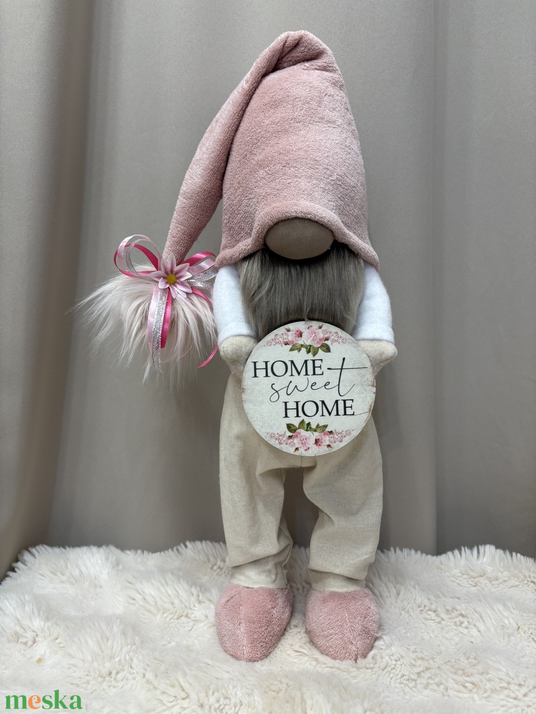 Tavaszi manófiú -Rózsaszín - otthon & életmód - dekoráció - asztal és polc dekoráció - asztaldísz - Meska.hu