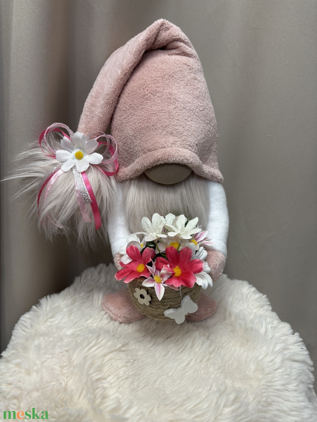 Tavaszi manófiú -Rózsaszín - otthon & életmód - dekoráció - asztal és polc dekoráció - asztaldísz - Meska.hu