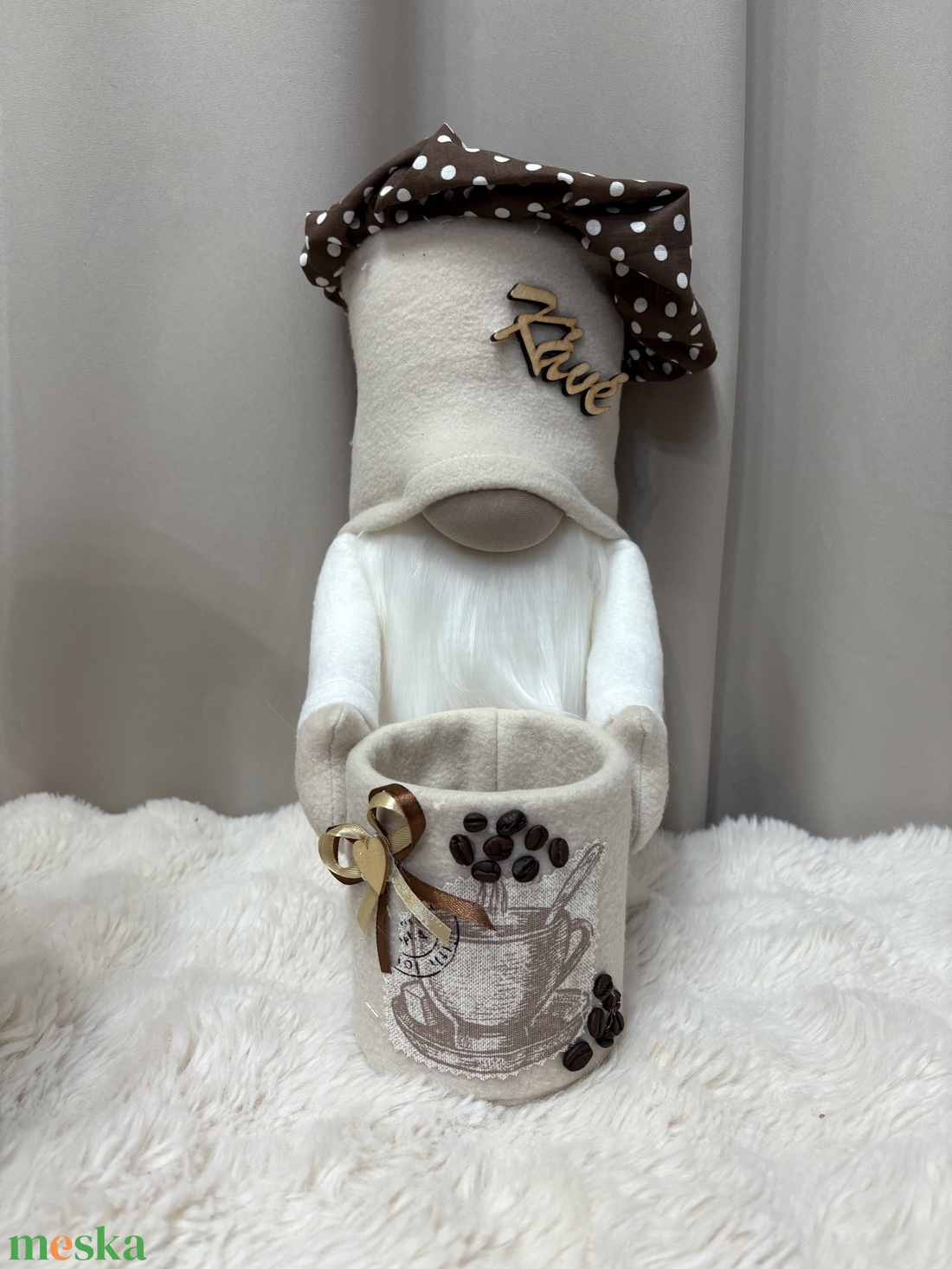  káv�s manó. Dobozzal. 35 cm - otthon & életmód - dekoráció - asztal és polc dekoráció - asztaldísz - Meska.hu