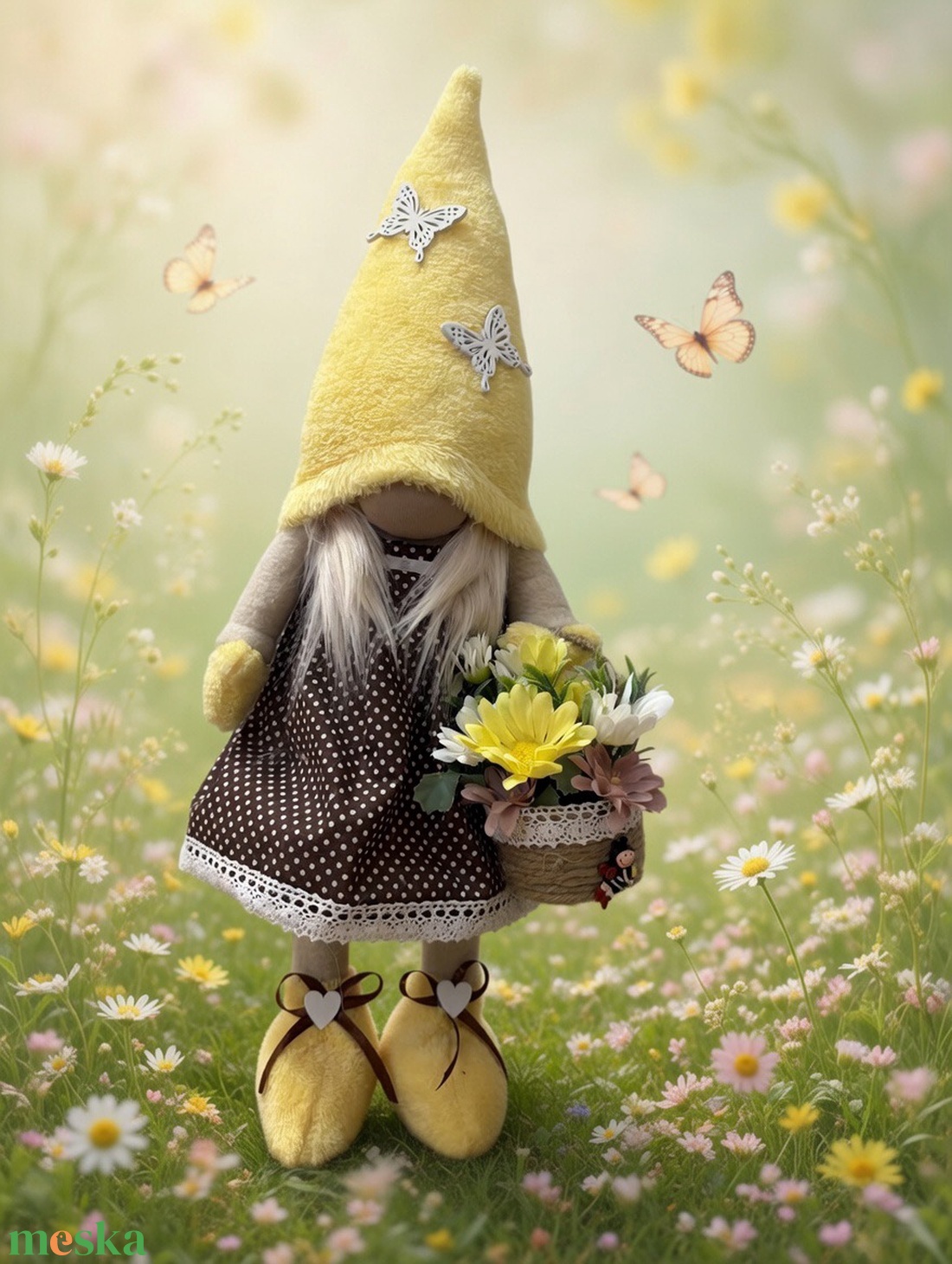 Tavaszi manólány Sárga - otthon & életmód - dekoráció - asztal és polc dekoráció - asztaldísz - Meska.hu