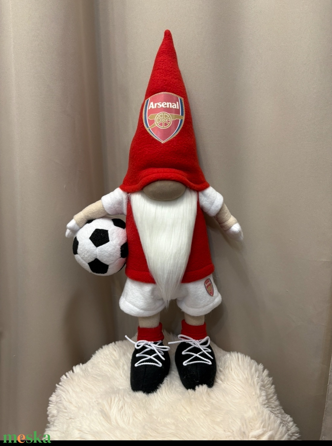 Álló Focis manó   Arsenal 50 cm - otthon & életmód - dekoráció - manók - Meska.hu