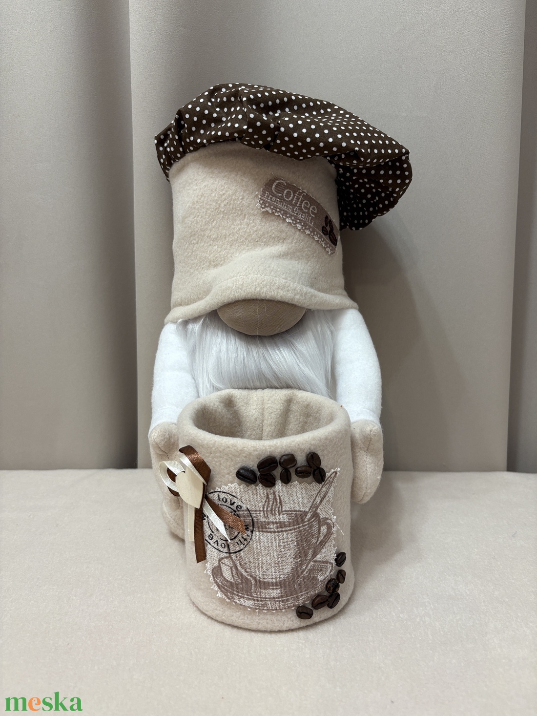  káv�s manó. Dobozzal. 35 cm - otthon & életmód - dekoráció - manók - Meska.hu