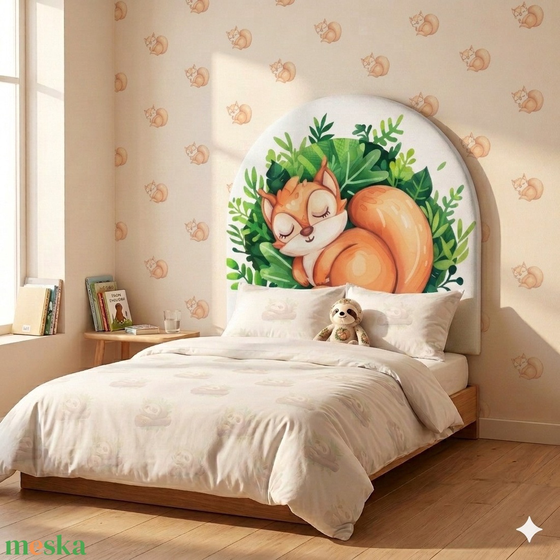 Mókus kárpitozott gyerek falvédő és ágyvég � puha falvédő gyerekszobába (100x100 cm) - baba - mama - babaszoba dekoráció - falvédő gyerekszobába - Meska.hu