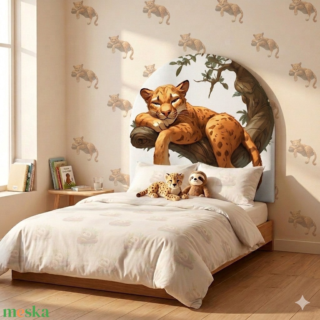 Leopárd kárpitozott gyerek falvédő és ágyvég � puha falvédő gyerekszobába (100x100 cm) - baba - mama - babaszoba dekoráció - falvédő gyerekszobába - Meska.hu