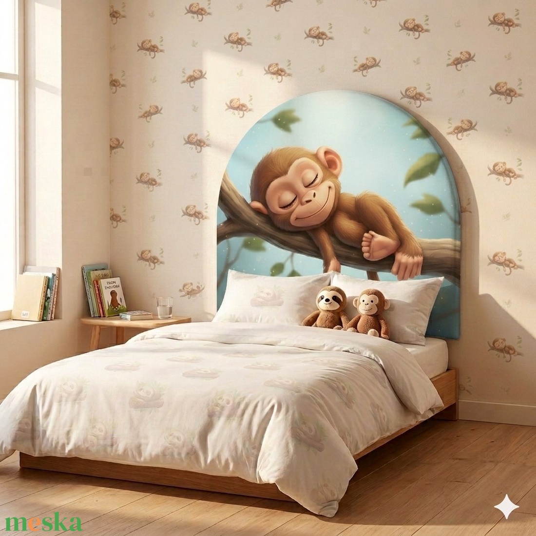 Majmos kárpitozott gyerek falvédő és ágyvég � Puha falvédő gyerekszobába (100x100 cm) - baba - mama - babaszoba dekoráció - falvédő gyerekszobába - Meska.hu