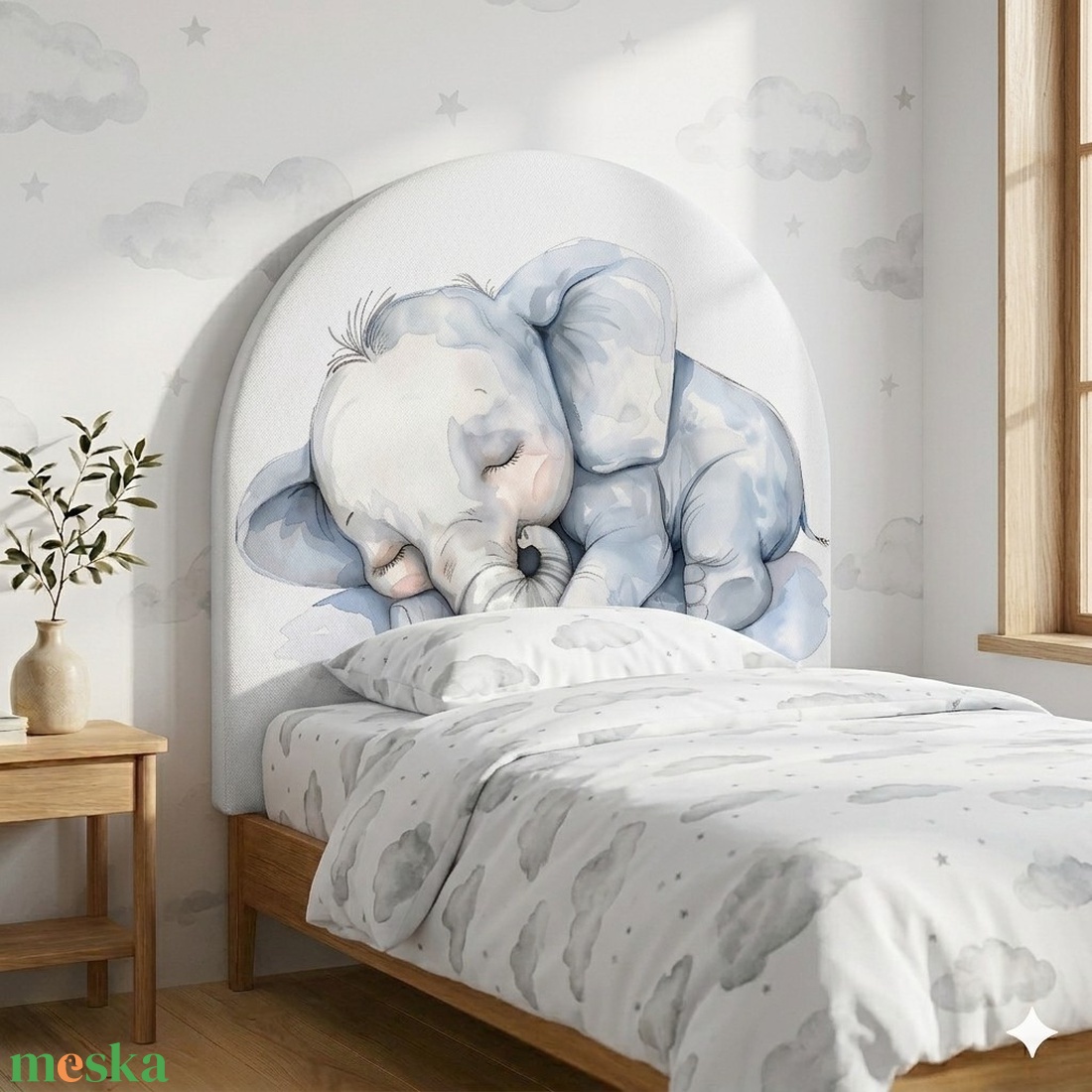 Álomszuszék Elfi �� � Textil falpanel kárpitozott gyerekszoba falvédő és ágyvég (100x100 cm) - baba - mama - babaszoba dekoráció - falvédő gyerekszobába - Meska.hu