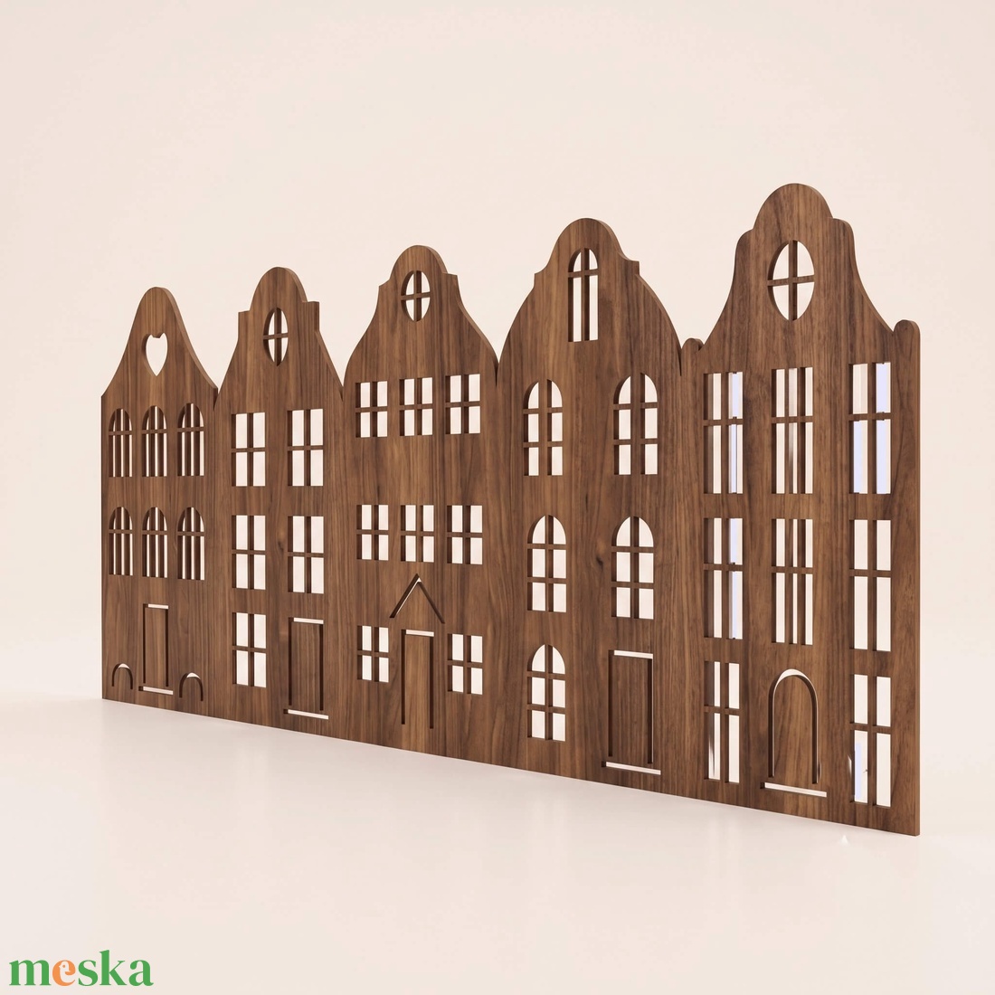 Falvédő Szett 200 cm-es ágyhoz � Gdansk Dió Lézervágott HDF (200x75 cm, 5 db) - baba - mama - babaszoba dekoráció - falvédő gyerekszobába - Meska.hu