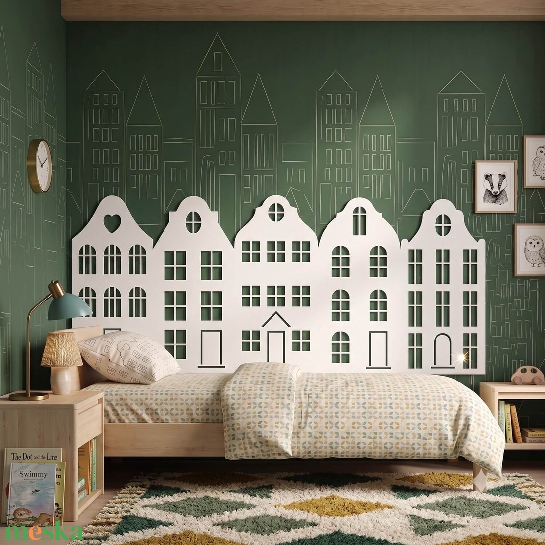 Falvédő Szett 200 cm-es ágyhoz � Gdansk Fehér Lézervágott HDF (200x75 cm, 5 db) - baba - mama - babaszoba dekoráció - falvédő gyerekszobába - Meska.hu