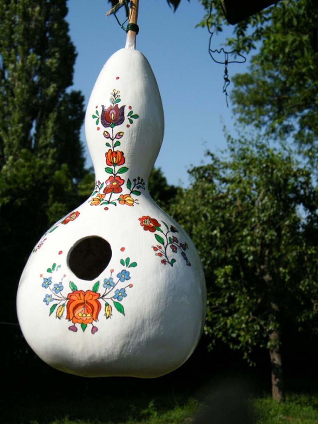 Kalocsai mintás tökodú (madáretető) - - Meska.hu Kalocsai mintás tökodú (madáretető) - - Meska.hu