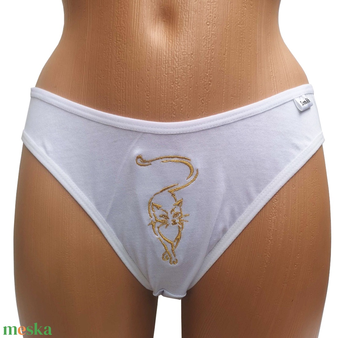 Fehér bugyi, cicafej (1) hímzéssel (B25) - ruha & divat - női ruha - fürdőruha & fehérnemű - Meska.hu Fehér bugyi, cicafej (1) hímzéssel (B25) - ruha & divat - női ruha - fürdőruha & fehérnemű - Meska.hu