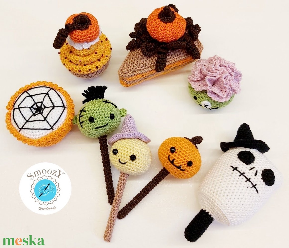 Horgolt Halloween-i édességek minta - otthon & életmód - dekoráció - halloween - halloweeni dekoráció - Meska.hu Horgolt Halloween-i édességek minta - otthon & életmód - dekoráció - halloween - halloweeni dekoráció - Meska.hu