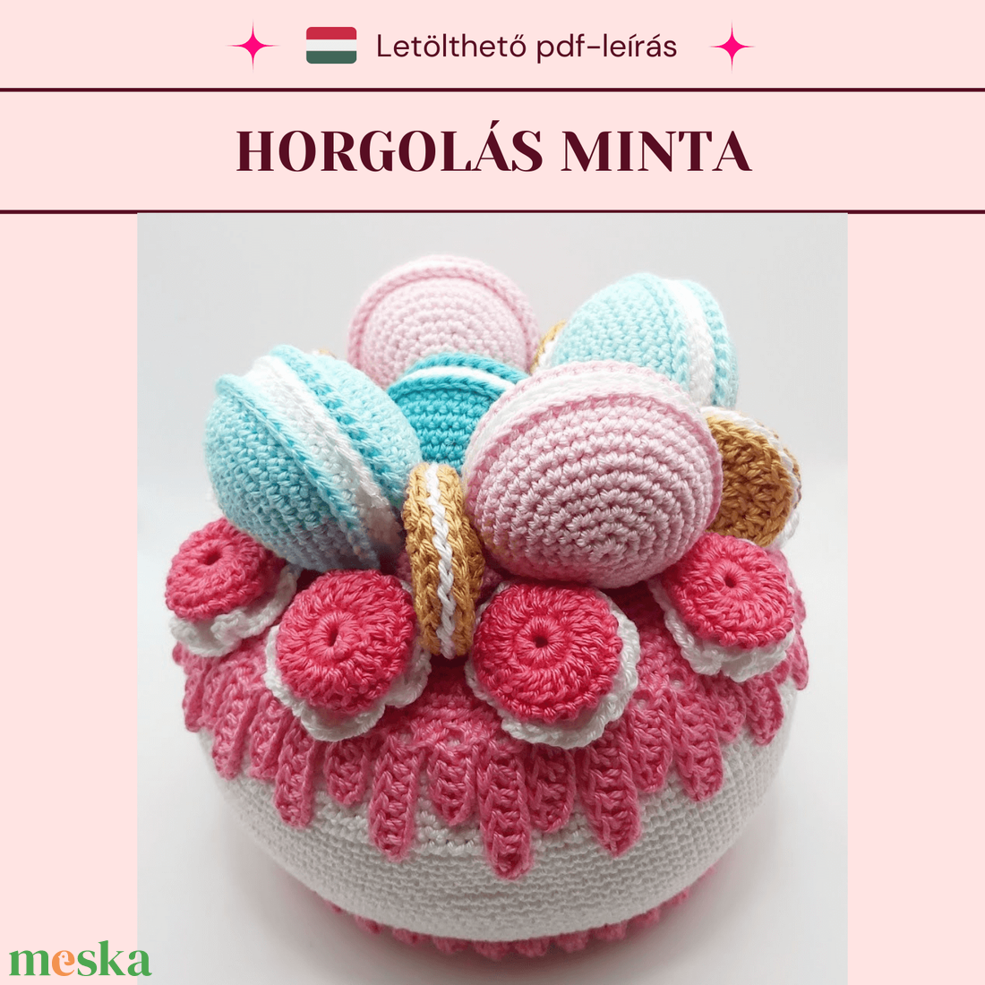 Horgolt torta mintaleírás - diy (csináld magad) - szabásminta, útmutató - horgolási minta - Meska.hu
