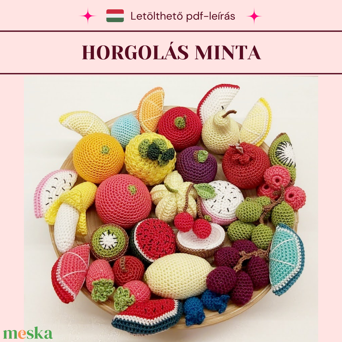 Horgolt gyümölcsök minta - diy (csináld magad) - szabásminta, útmutató - horgolási minta - Meska.hu