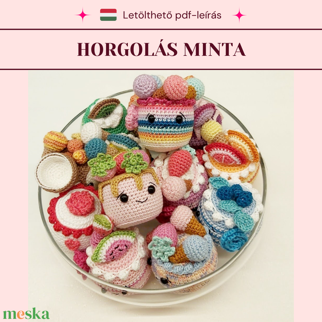Horgolt mini sütik mintaleírása - játék & sport - szerepjáték - Meska.hu