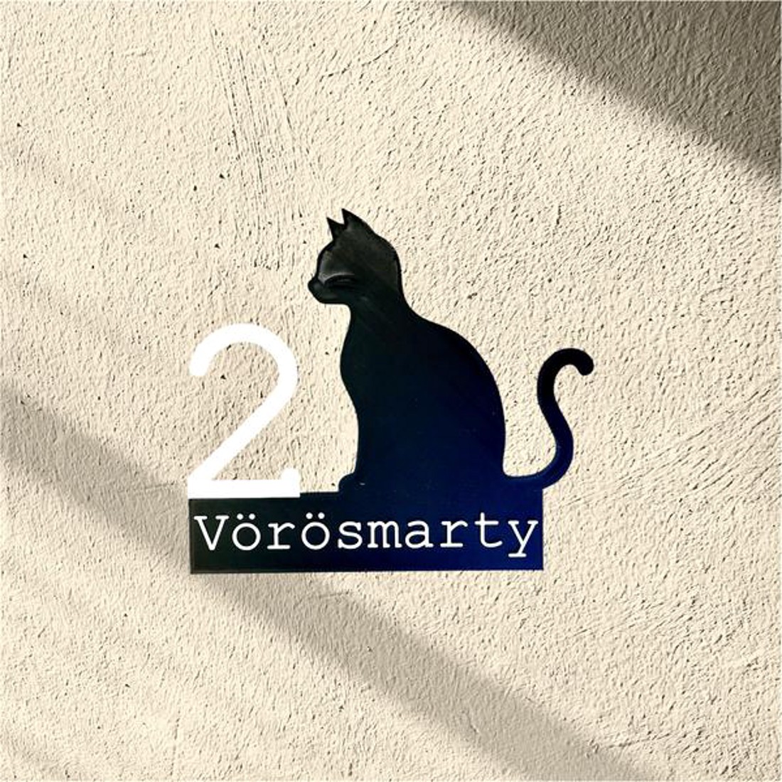 3D Nyomtatott Házszámtábla Cicával - otthon & életmód - ház & kert - házszám - Meska.hu