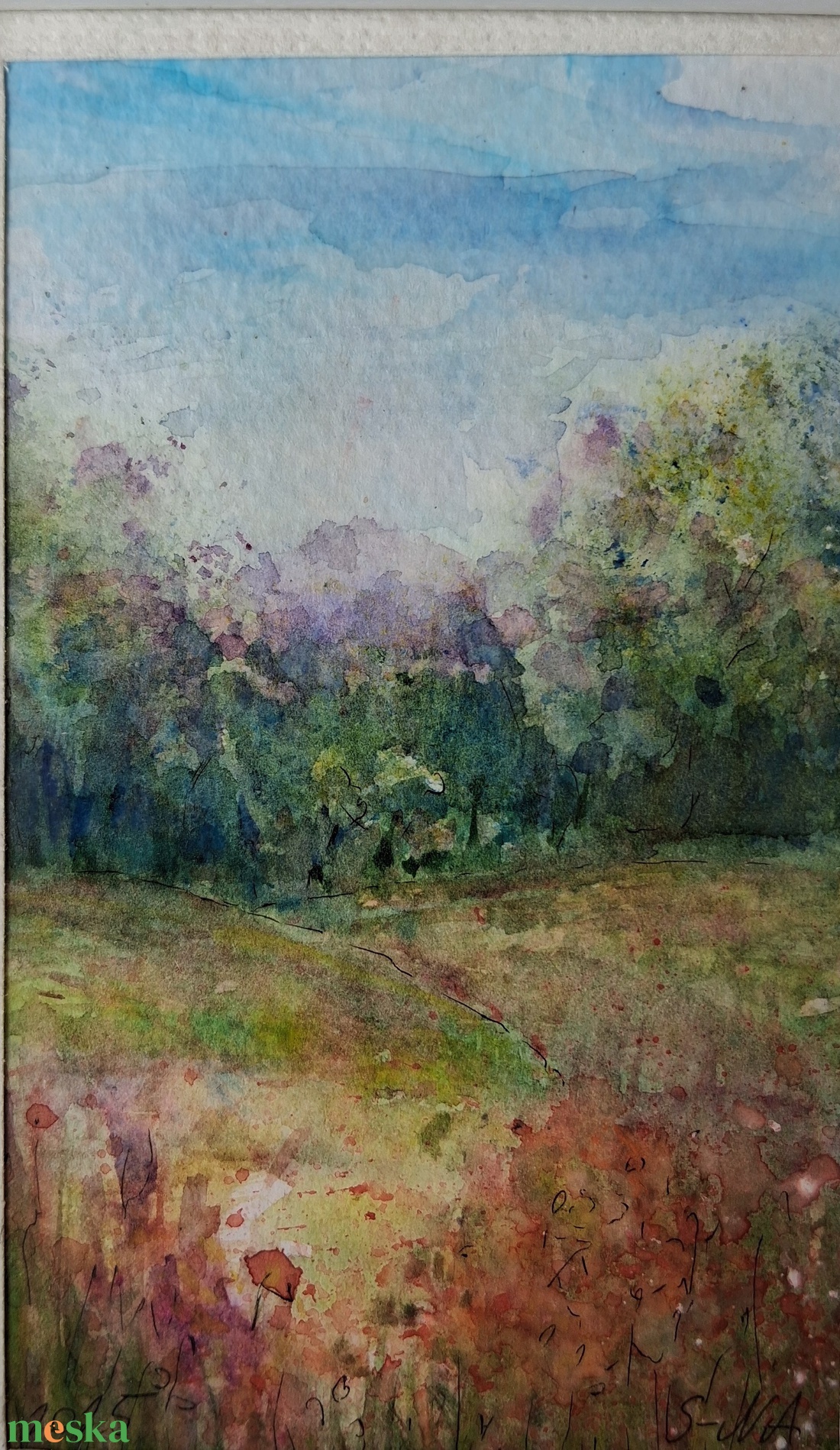 Akvarell miniatűr tájkép  - művészet - festmény - akvarell - Meska.hu Akvarell miniatűr tájkép  - művészet - festmény - akvarell - Meska.hu