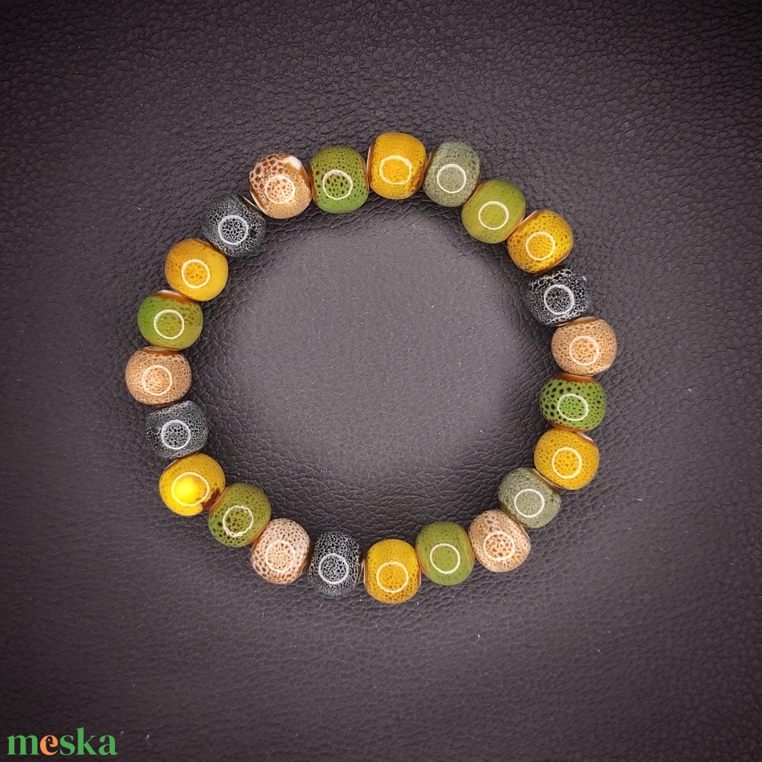 Karkötő: kerámia gyöngyökből #1 - ékszer - karkötő - gyöngyös karkötő - Meska.hu