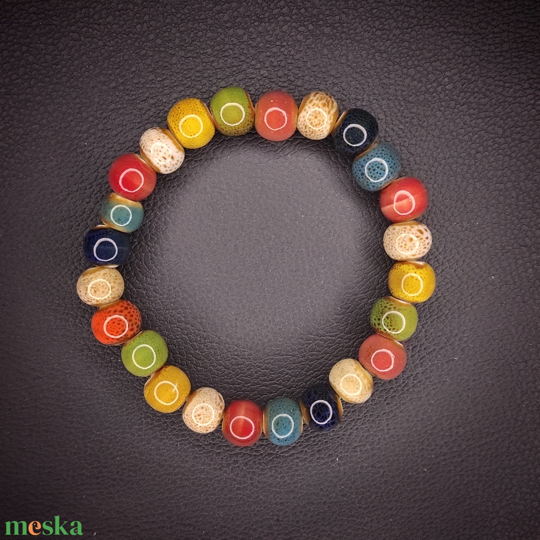 Karkötő: kerámia gyöngyökből #2 - ékszer - karkötő - gyöngyös karkötő - Meska.hu