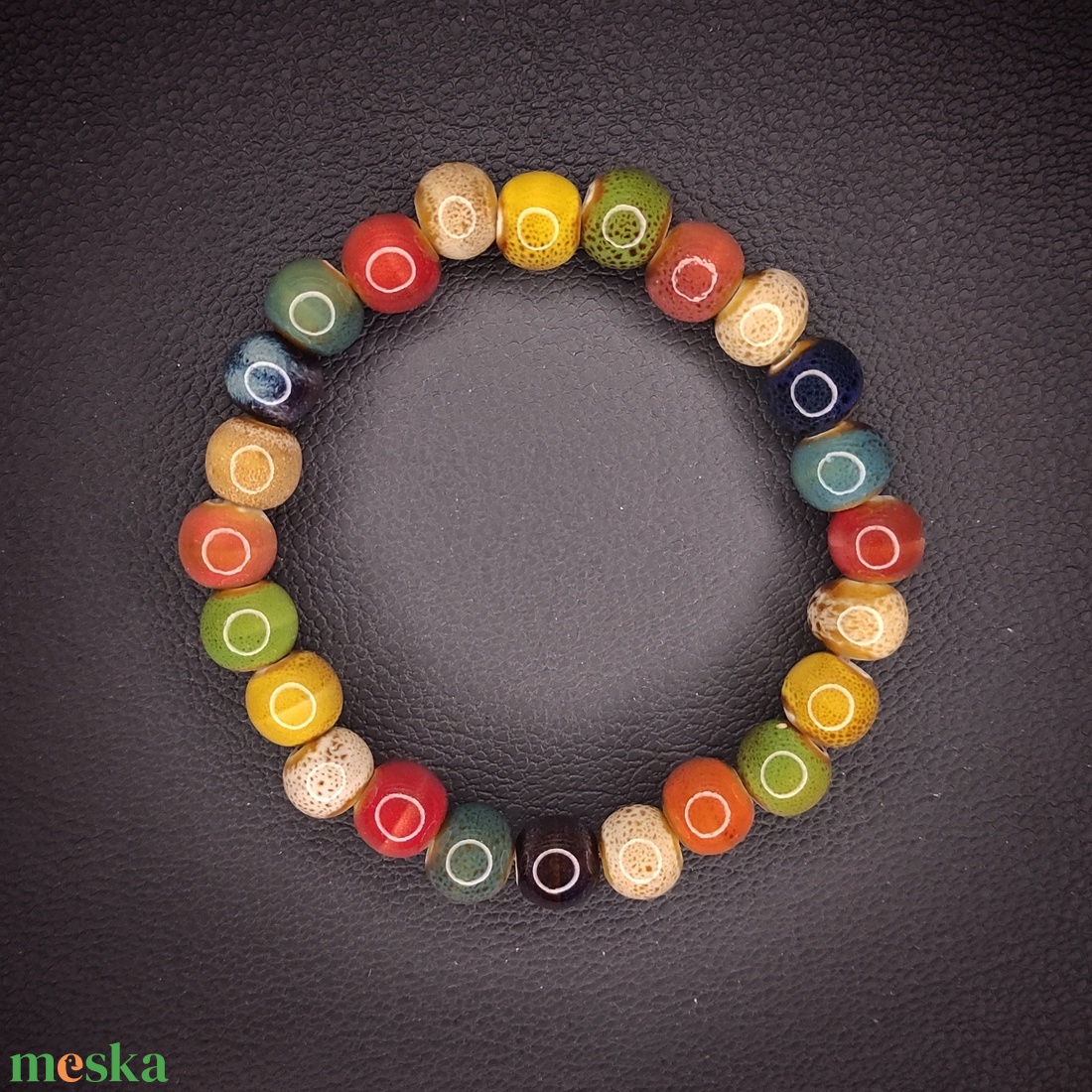 Karkötő: kerámia gyöngyökből #3 - ékszer - karkötő - gyöngyös karkötő - Meska.hu