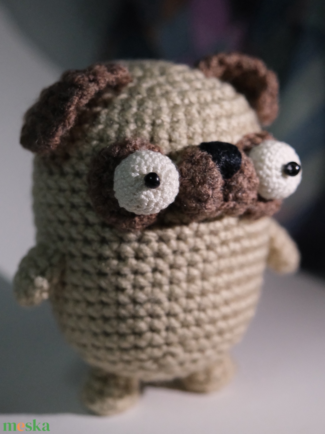 Horgolt Mopsz - játék & sport - plüssállat & játékfigura - kutya - Meska.hu