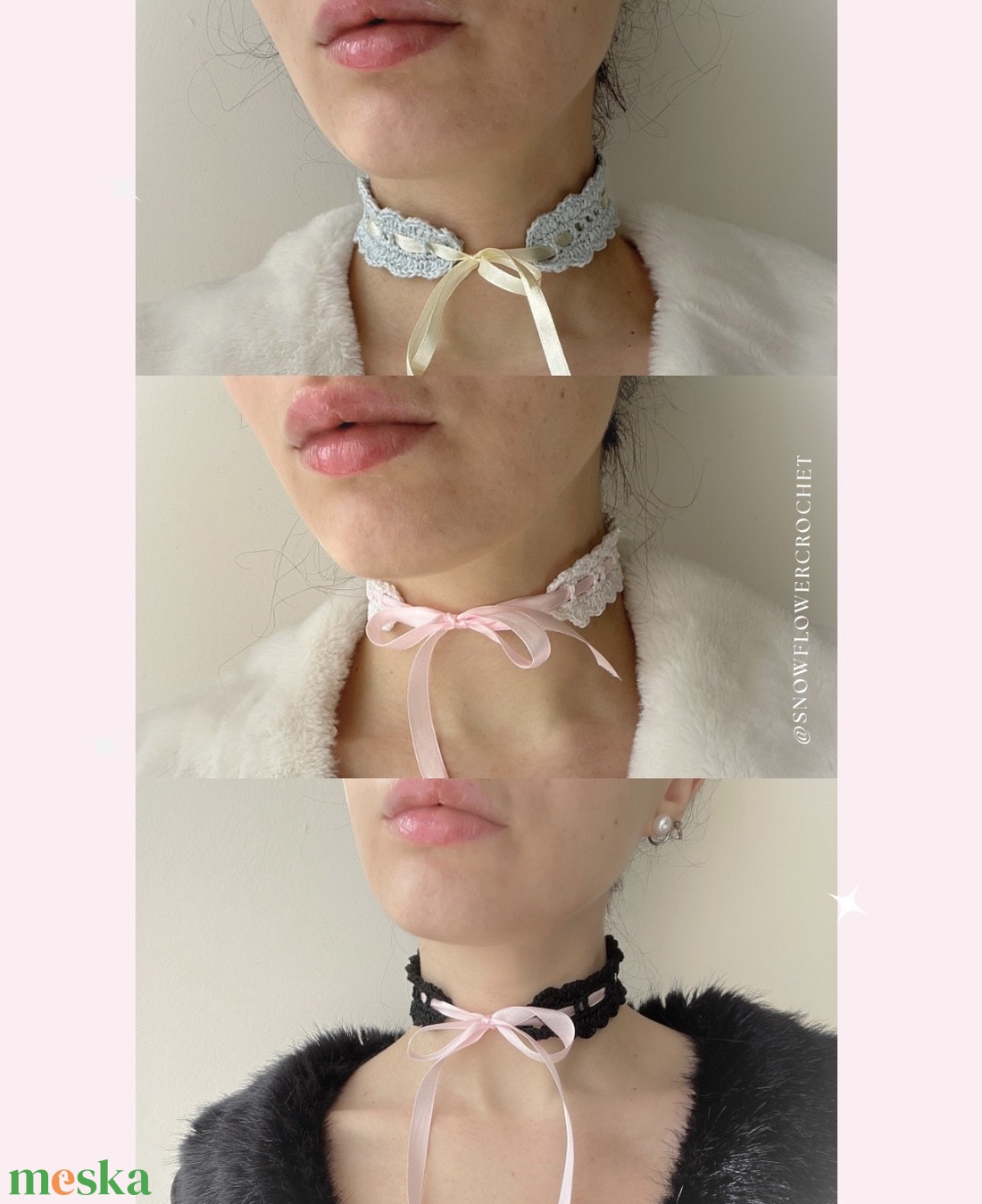 Sugarlace Choker - kézzel horgolt csipke choker nyaklánc, romantikus horgolt nyakdísz - ékszer - nyaklánc - nyakpánt, gallér - Meska.hu Sugarlace Choker - kézzel horgolt csipke choker nyaklánc, romantikus horgolt nyakdísz - ékszer - nyaklánc - nyakpánt, gallér - Meska.hu