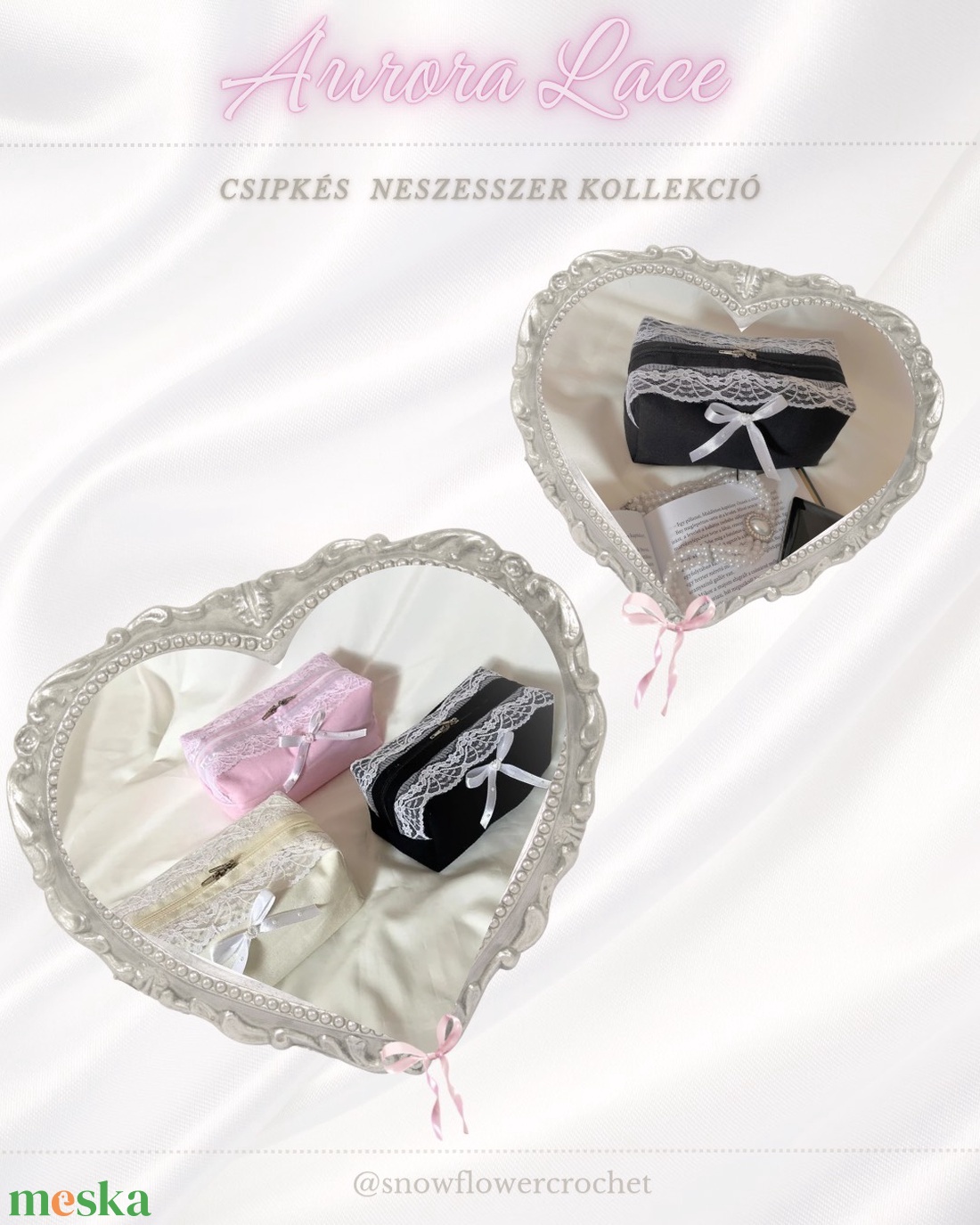 Aurora Lace Coquette Vintage csipkés neszesszer, romantikus sminktáska, masnival és csipkével - táska & tok - neszesszer - Meska.hu Aurora Lace Coquette Vintage csipkés neszesszer, romantikus sminktáska, masnival és csipkével - táska & tok - neszesszer - Meska.hu