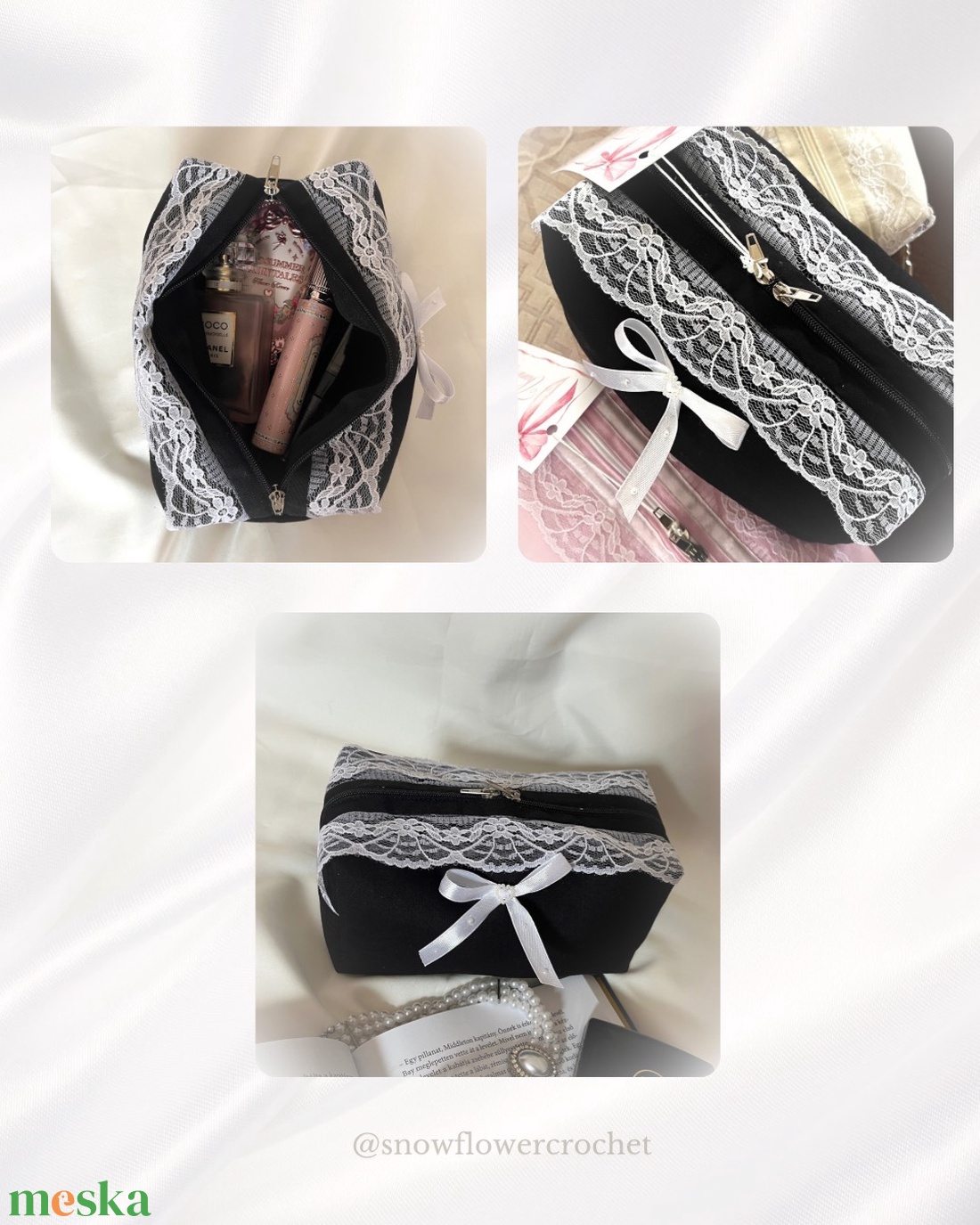 Aurora Lace Coquette Vintage csipkés neszesszer, romantikus sminktáska, masnival és csipkével - táska & tok - neszesszer - Meska.hu Aurora Lace Coquette Vintage csipkés neszesszer, romantikus sminktáska, masnival és csipkével - táska & tok - neszesszer - Meska.hu