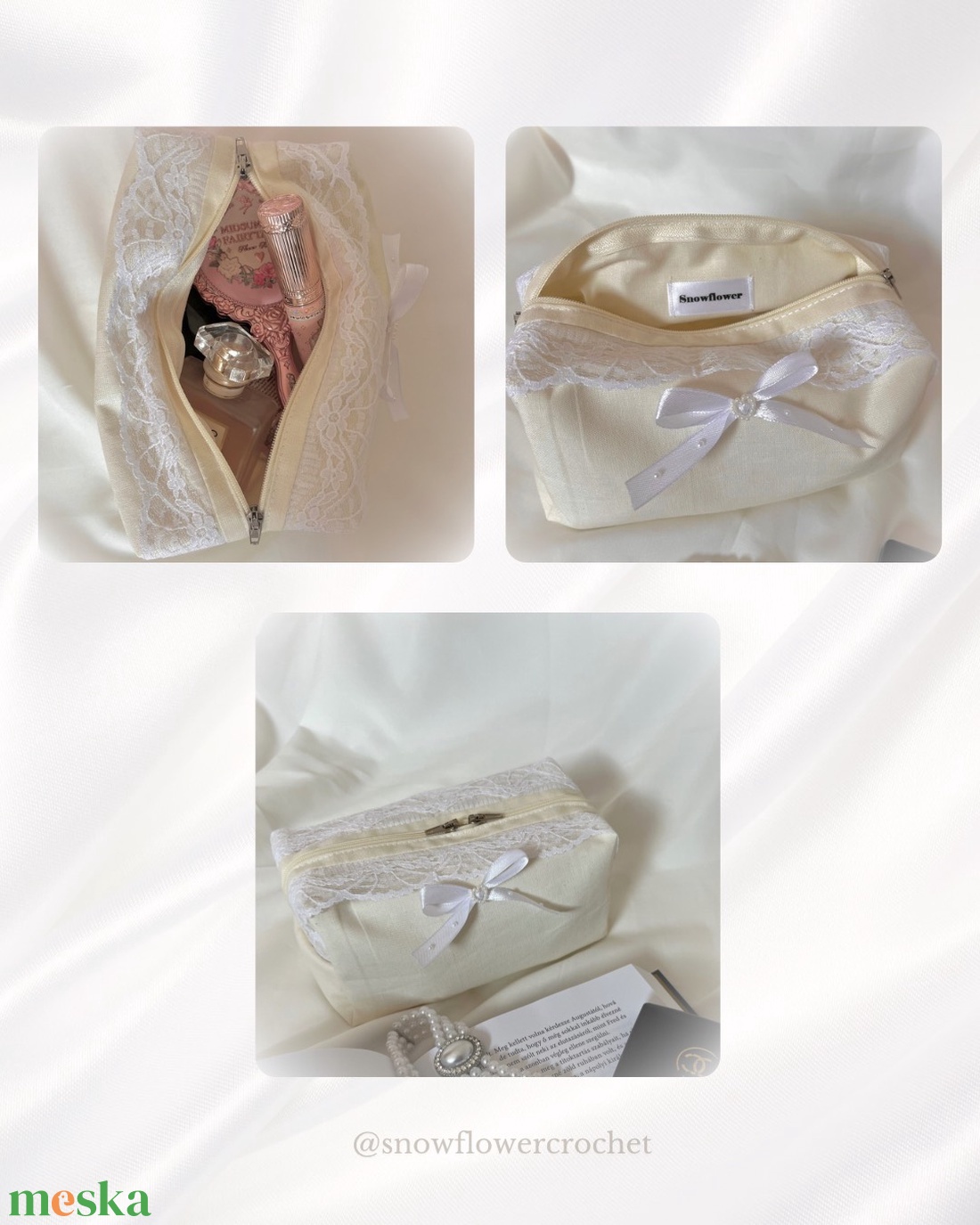 Aurora Lace Coquette Vintage csipkés neszesszer, romantikus sminktáska, masnival és csipkével - táska & tok - neszesszer - Meska.hu Aurora Lace Coquette Vintage csipkés neszesszer, romantikus sminktáska, masnival és csipkével - táska & tok - neszesszer - Meska.hu