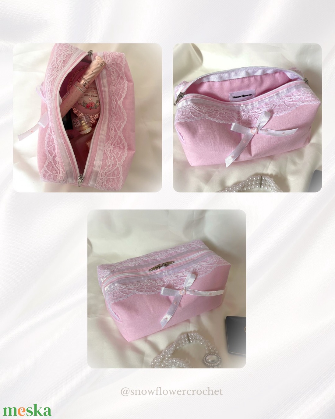 Aurora Lace Coquette Vintage csipkés neszesszer, romantikus sminktáska, masnival és csipkével - táska & tok - neszesszer - Meska.hu Aurora Lace Coquette Vintage csipkés neszesszer, romantikus sminktáska, masnival és csipkével - táska & tok - neszesszer - Meska.hu