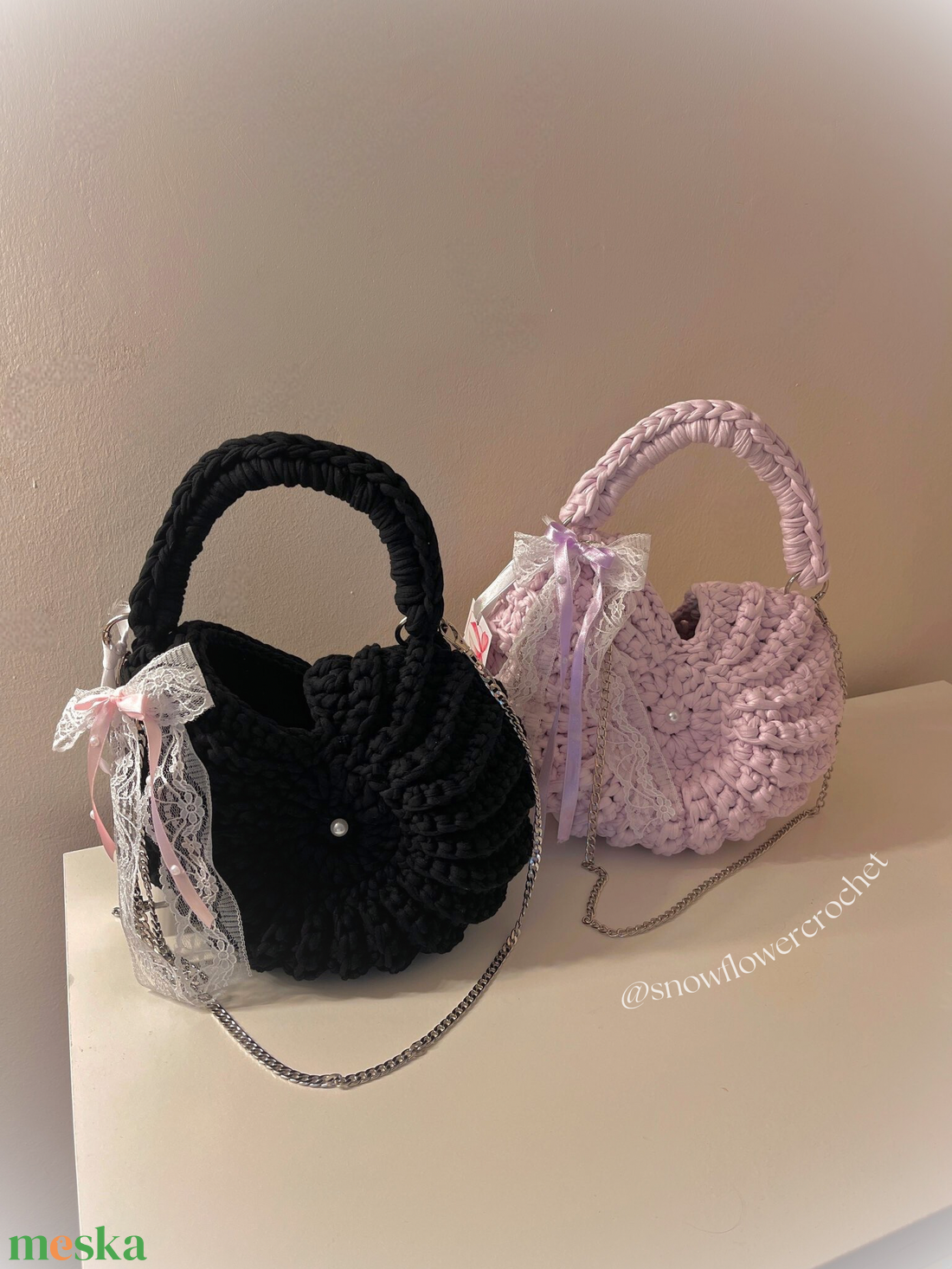 Shell Pearl Collection horgolt csiga/kagyló táska - coquette, vintage stílus, romantikus - táska & tok - kézitáska & válltáska - válltáska - Meska.hu