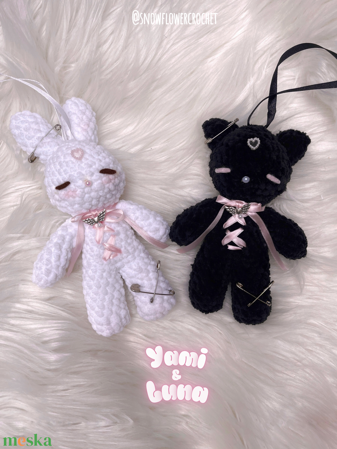 Horgolt plüss táska charmok, táskadíszek - táska & tok - kulcstartó & táskadísz - táskaakasztó - Meska.hu